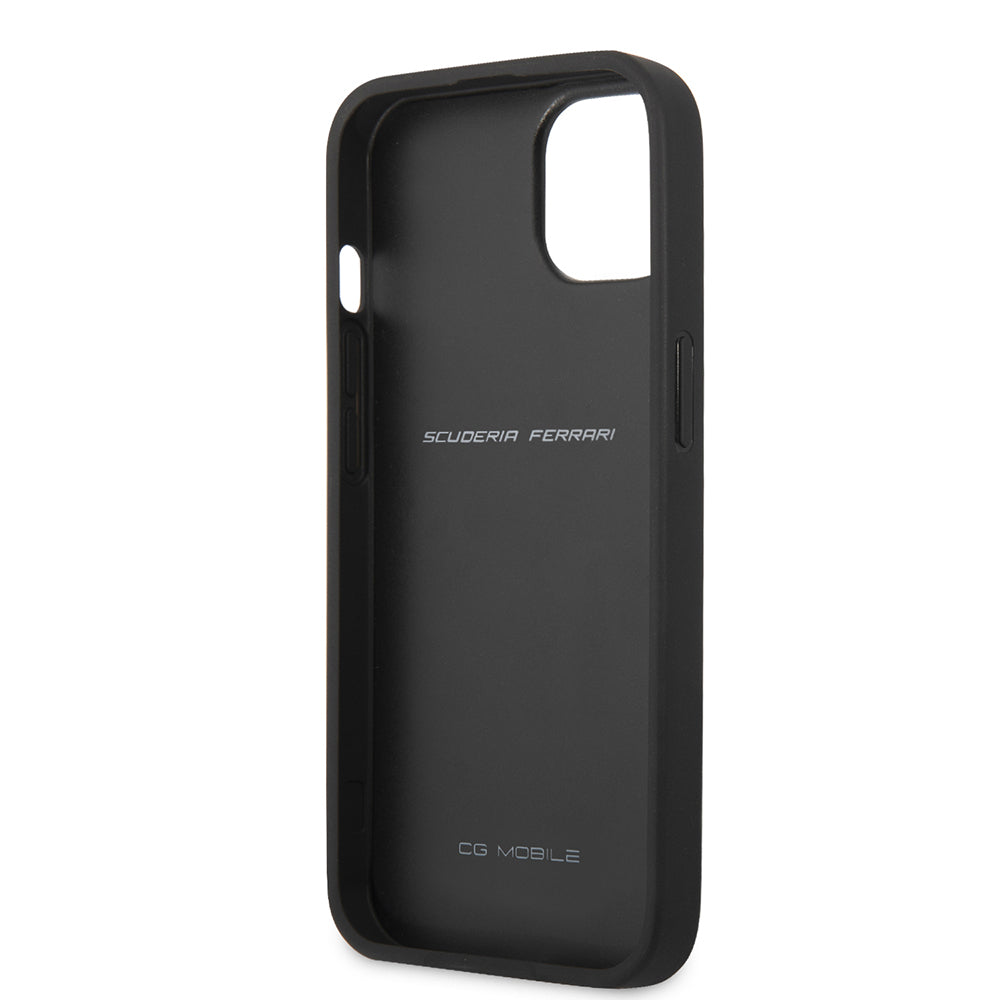 Ferrari iPhone 13 Orjinal Lisanslı PU Deri Ve Karbon Dizayn Telefon Kılıfı