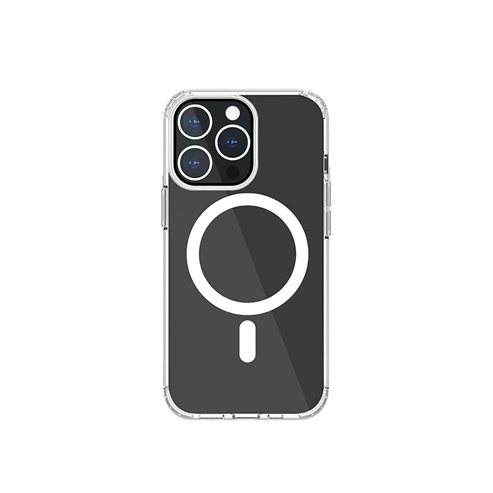Recci Magnetik Suction Serisi iPhone 13 M-safe Şarj Özellikli Airbagli Şeffaf PC Arka Yüzey Kılıf
