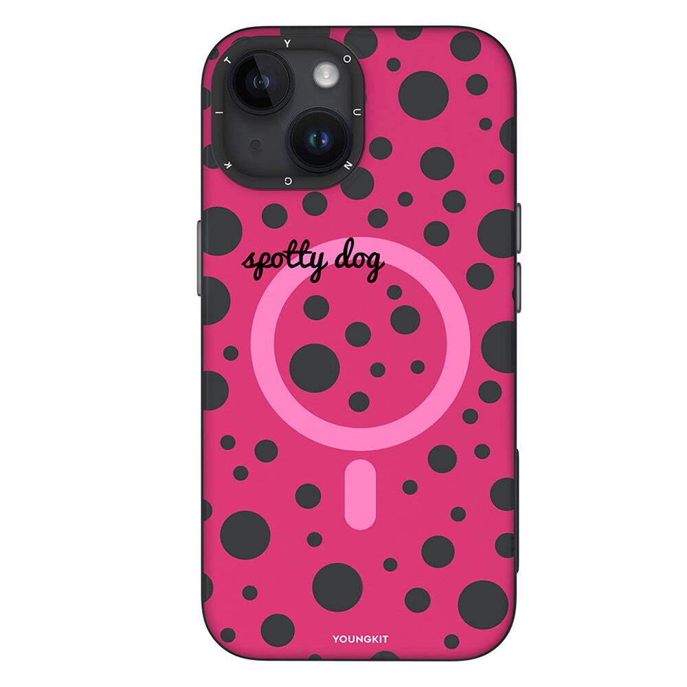 Youngkit Spots Serisi iPhone 13 Magsafe Şarj Özellikli Polka Dot Desenli Telefon Kılıfı - 1