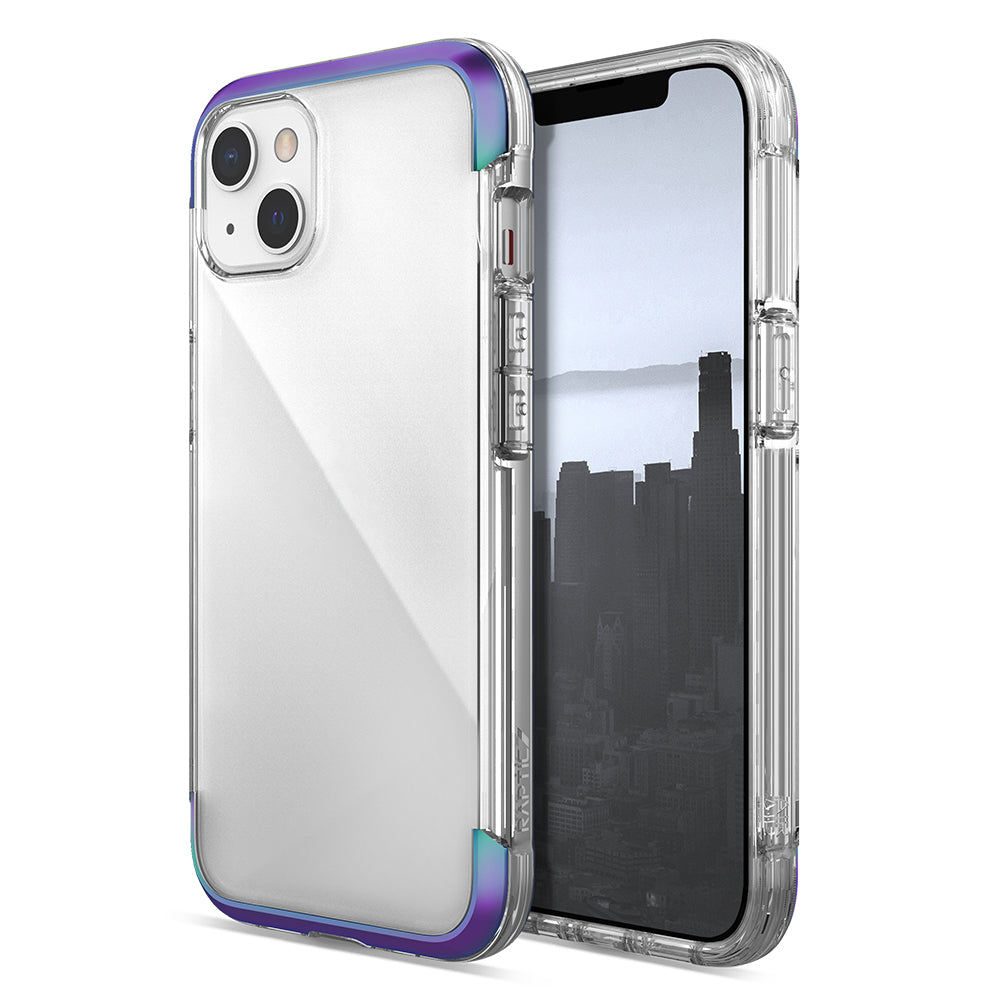 Raptic Air Serisi iPhone 13 Kılıf Airbag Tasarımlı Metal Köşelikli Şeffaf Kılıf