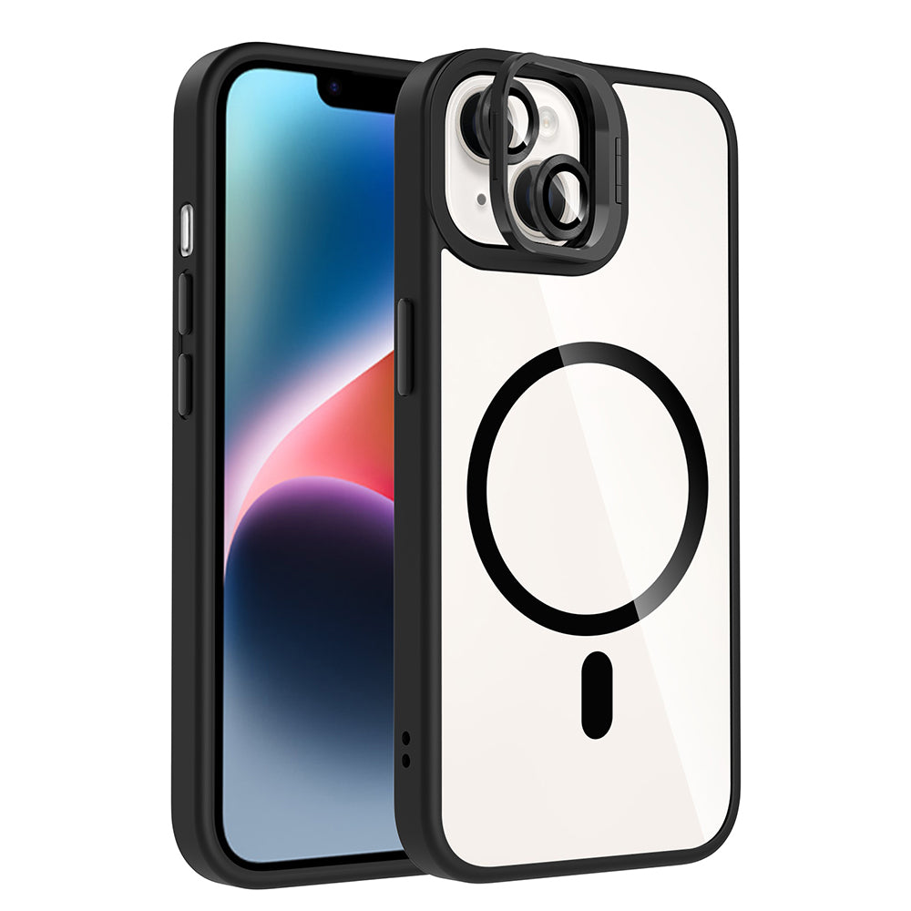 Cepax iPhone 13 Standlı ve Kamera Lens Hediyeli M-Safe Şarj Özellikli Etro Kılıf