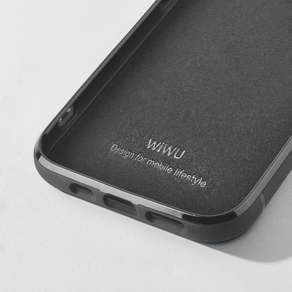 Wiwu Genuine iPhone 13 Leather Plastic Calfskin Orjinal Deri Telefon Kılıfı