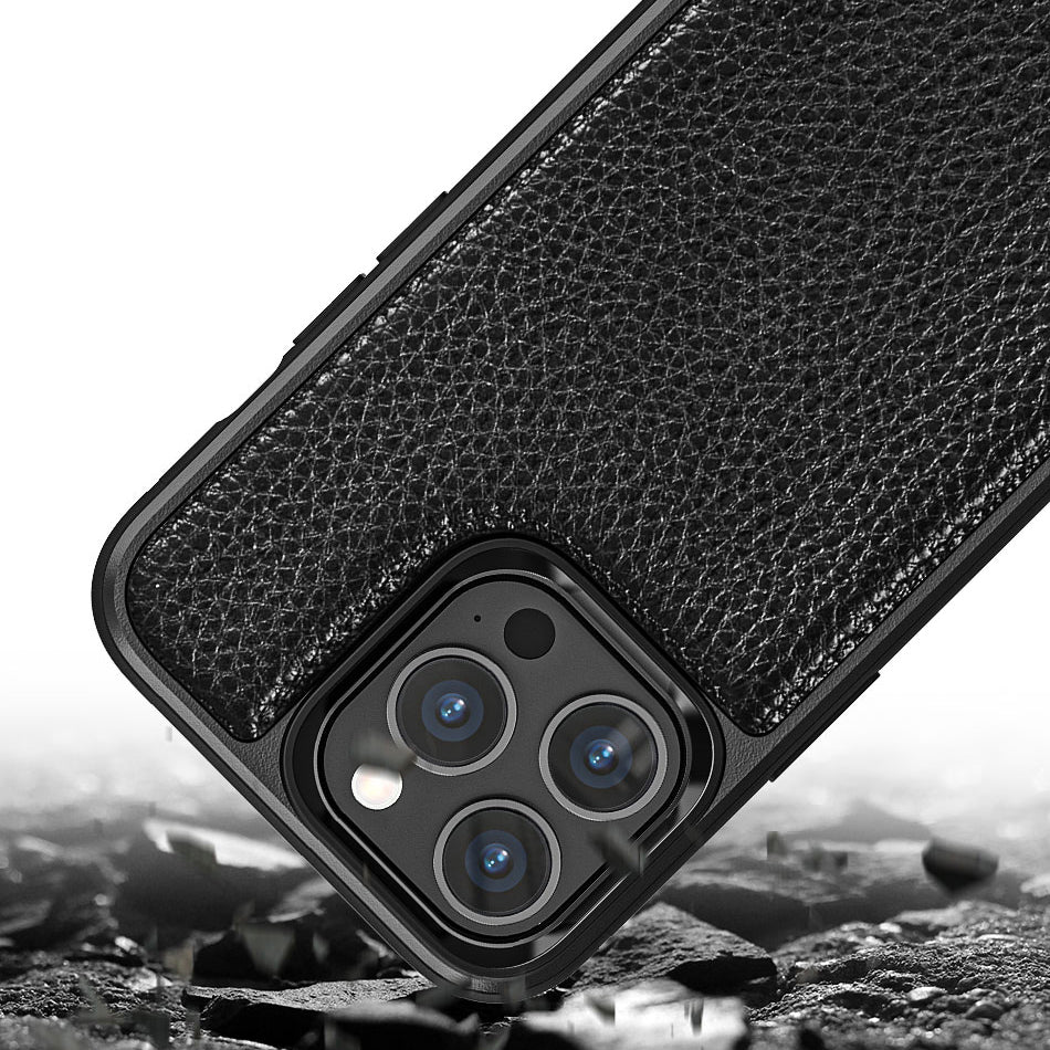 Wiwu Genuine iPhone 13 Leather Plastic Calfskin Orjinal Deri Telefon Kılıfı