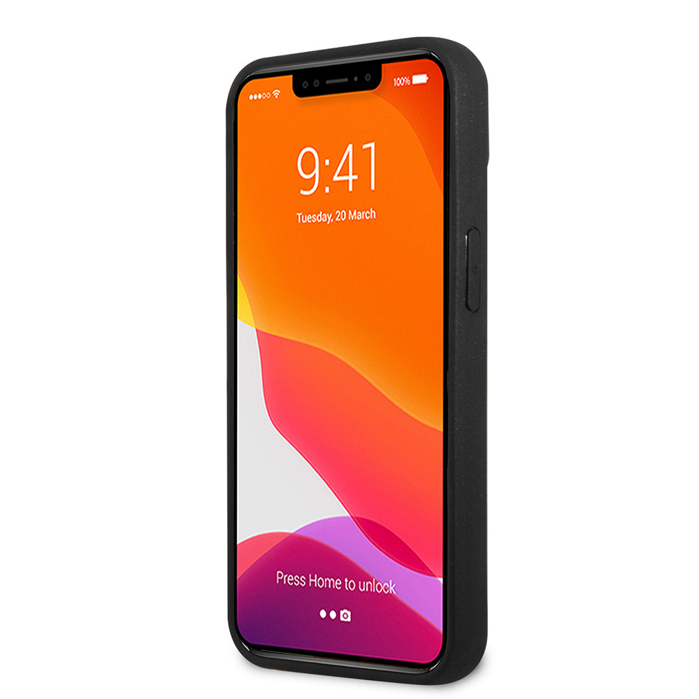 Ferrari iPhone 13 Mini Orjinal Lisanlı Klasik Metal Logolu Karbon Dizayn Kılıf