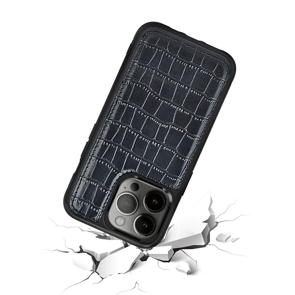 Wiwu Croco Pattern Calfskin iPhone 13 Mini Orjinal Deri Telefon Kılıfı