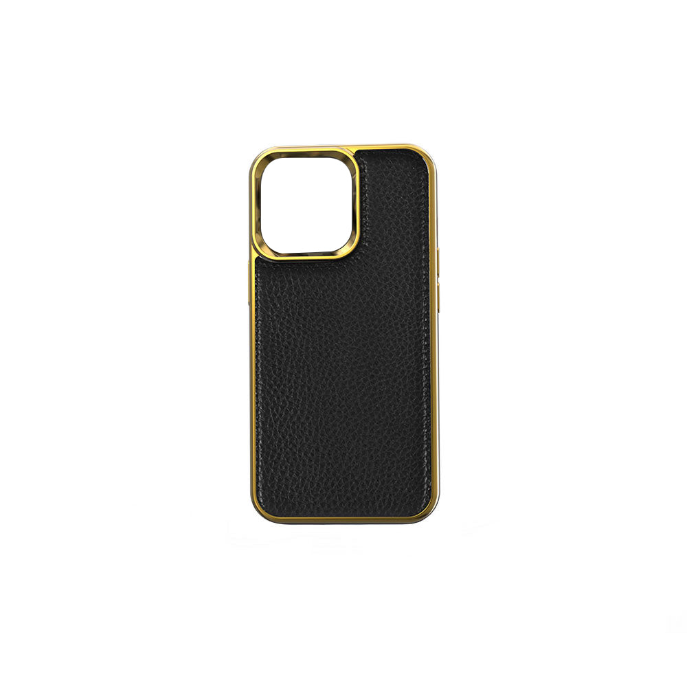 Wiwu Genuine iPhone 13 Mini Leather Gold Calfskin Orjinal Deri Telefon Kılıfı