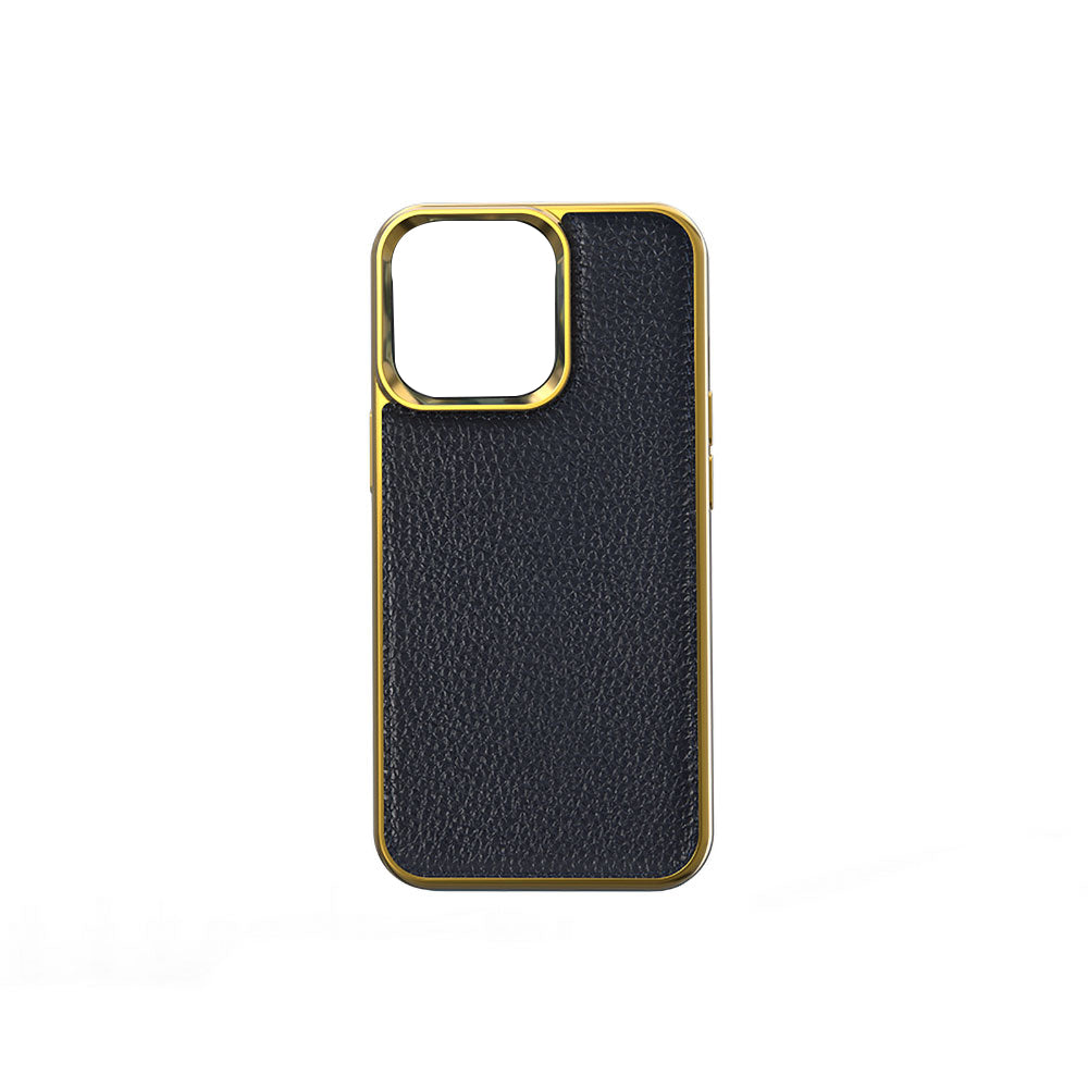 Wiwu Genuine iPhone 13 Mini Leather Gold Calfskin Orjinal Deri Telefon Kılıfı