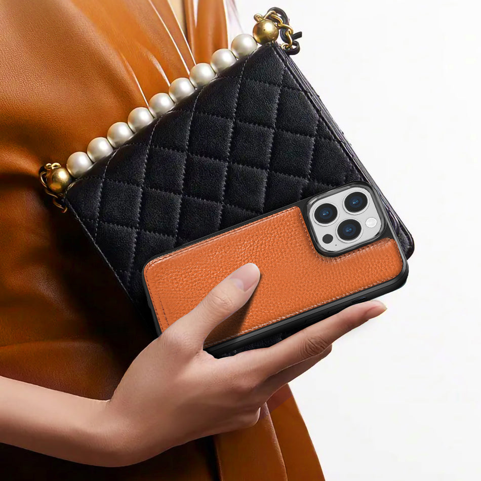 Wiwu Genuine Leather iPhone 13 Mini Plastic Calfskin Orjinal Deri Telefon Kılıfı