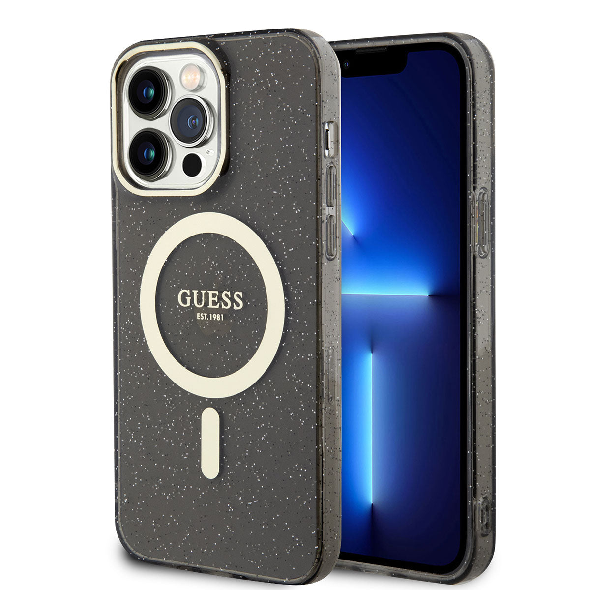 Guess iPhone 13 Pro Magsafe Şarj Özellikli Glitter Telefon Kılıfı