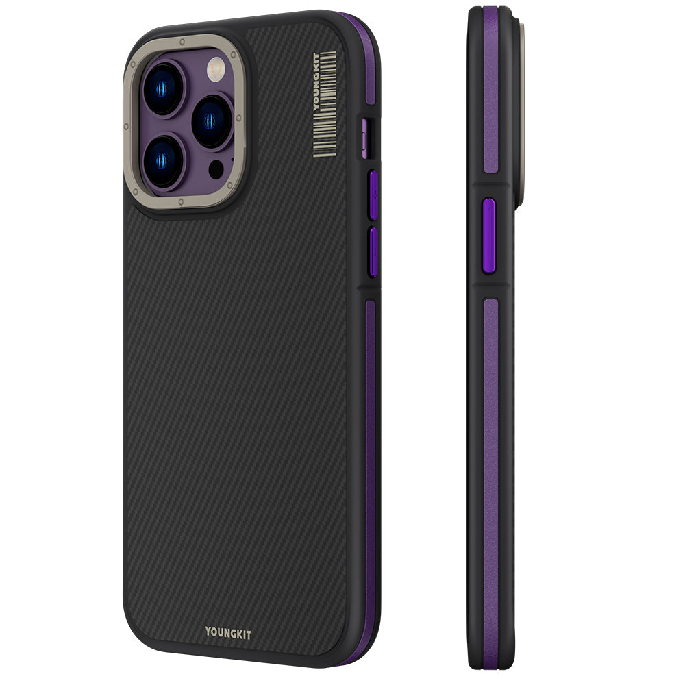 YoungKit 600D iPhone 13 Pro Kılıf M-safe Şarj Özellikli Kevlar Kılıf