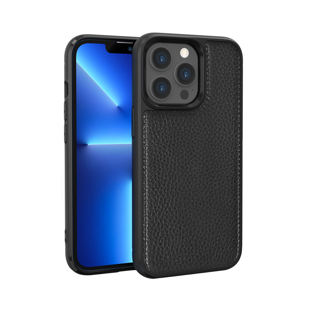 Wiwu Genuine Leather iPhone 13 Pro Plastic Calfskin Orjinal Deri Telefon Kılıfı