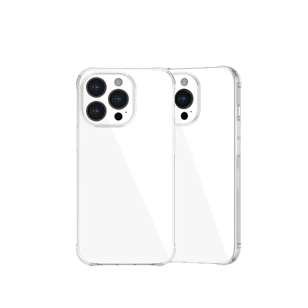 Recci Clarity Serisi iPhone 13 Pro Max Airbagli Şeffaf Darbe Emici Silikon Tasarımlı Kılıf