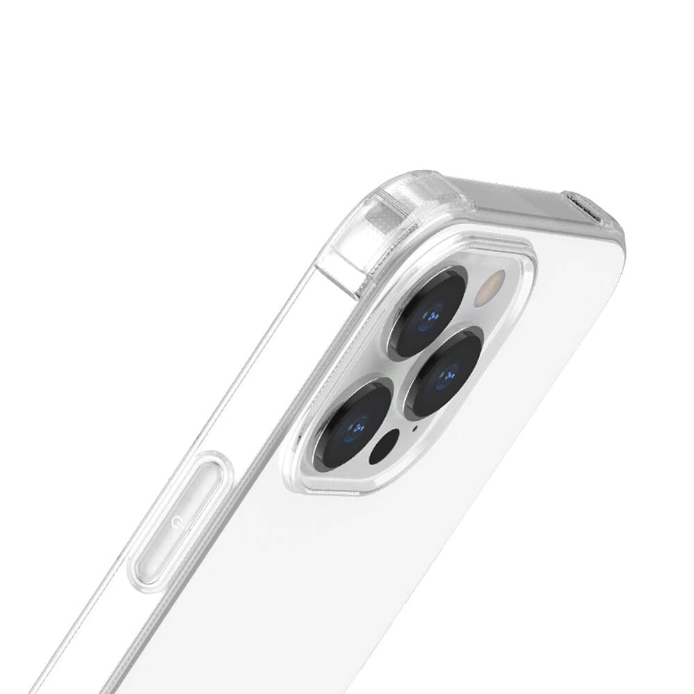 Recci Clarity Serisi iPhone 13 Pro Max Airbagli Şeffaf Darbe Emici Silikon Tasarımlı Kılıf