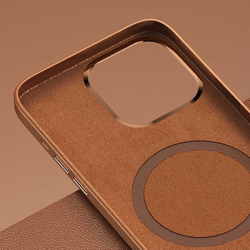 Benks iPhone 13 Pro Max Magnetic Hakiki Deri Telefon Kılıfı - 6