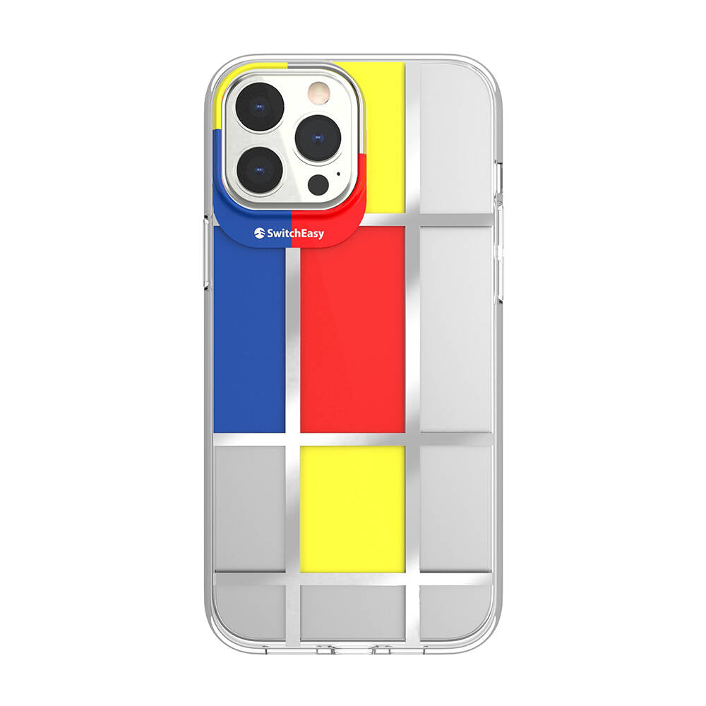 Switcheasy Artist Mondrian iPhone 13 Pro Max Çift IMD Baskılı Lisanslı Kılıf