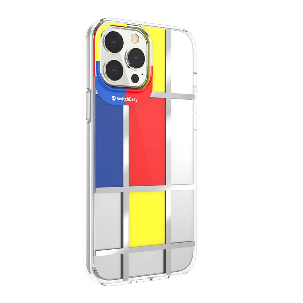 Switcheasy Artist Mondrian iPhone 13 Pro Max Çift IMD Baskılı Lisanslı Kılıf