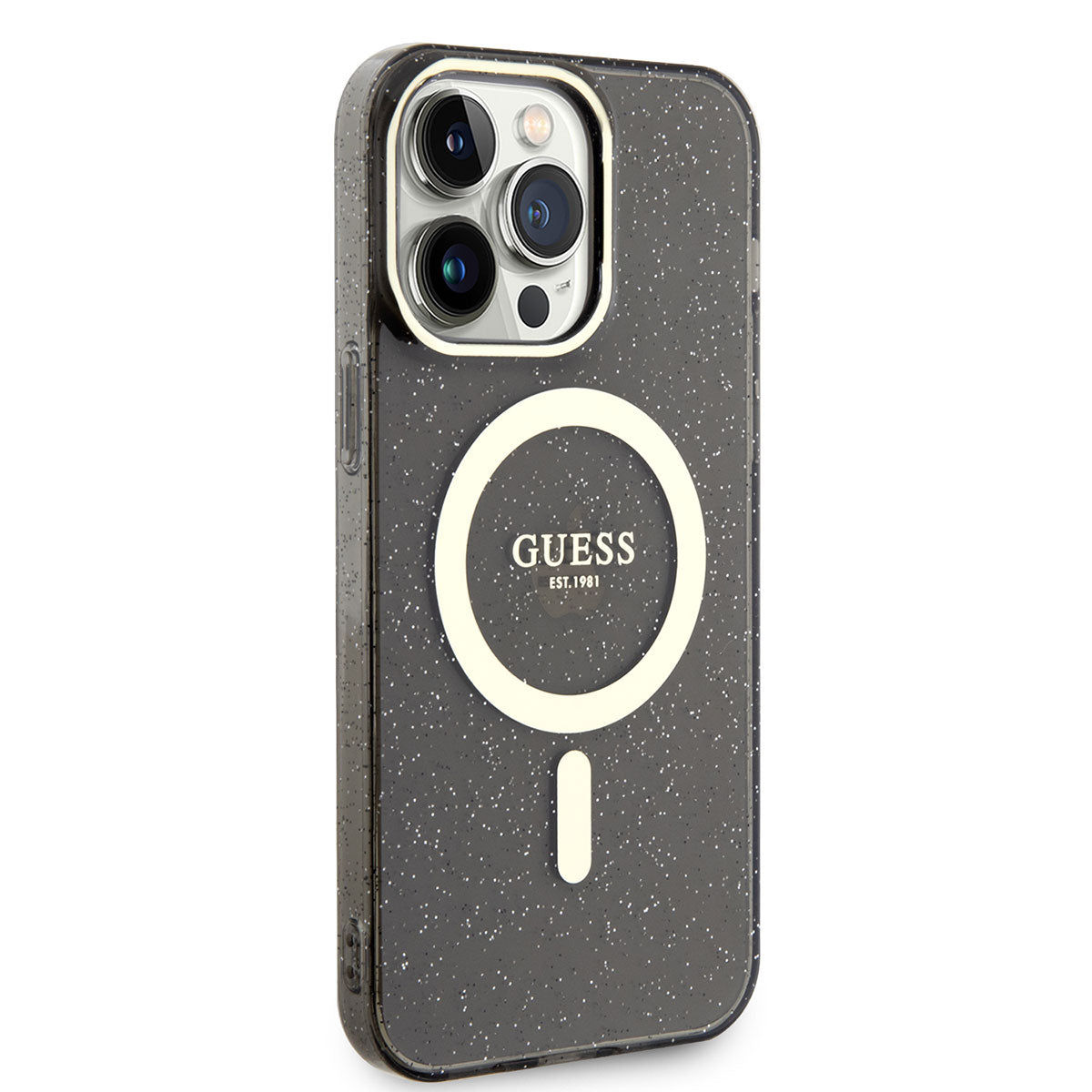 Guess iPhone 13 Pro Max Magsafe Şarj Özellikli Glitter Telefon Kılıfı