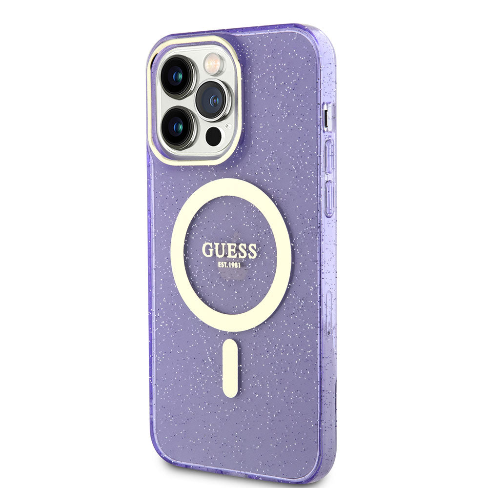 Guess iPhone 13 Pro Max Magsafe Şarj Özellikli Glitter Telefon Kılıfı