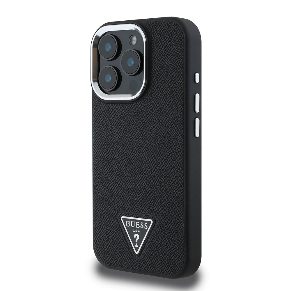 Guess iPhone 13 Pro Max Orjinal Lisanslı Magsafe Grained Triangle Kılıf