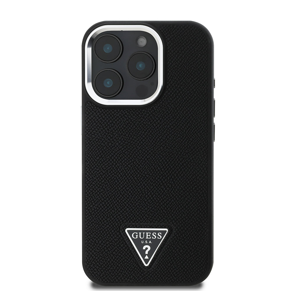 Guess iPhone 13 Pro Max Orjinal Lisanslı Magsafe Grained Triangle Kılıf