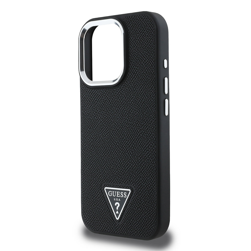 Guess iPhone 13 Pro Max Orjinal Lisanslı Magsafe Grained Triangle Kılıf