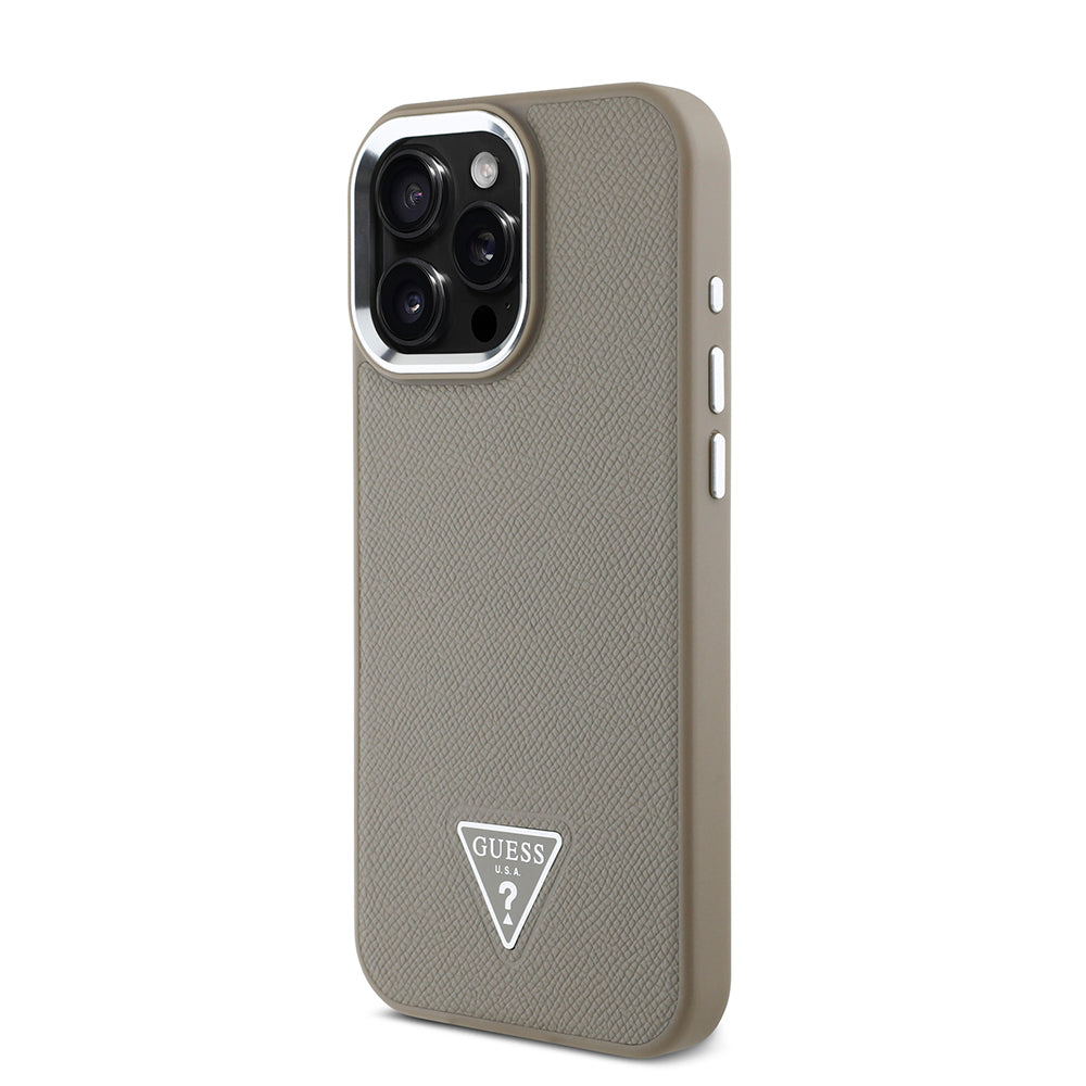 Guess iPhone 13 Pro Max Orjinal Lisanslı Magsafe Grained Triangle Kılıf