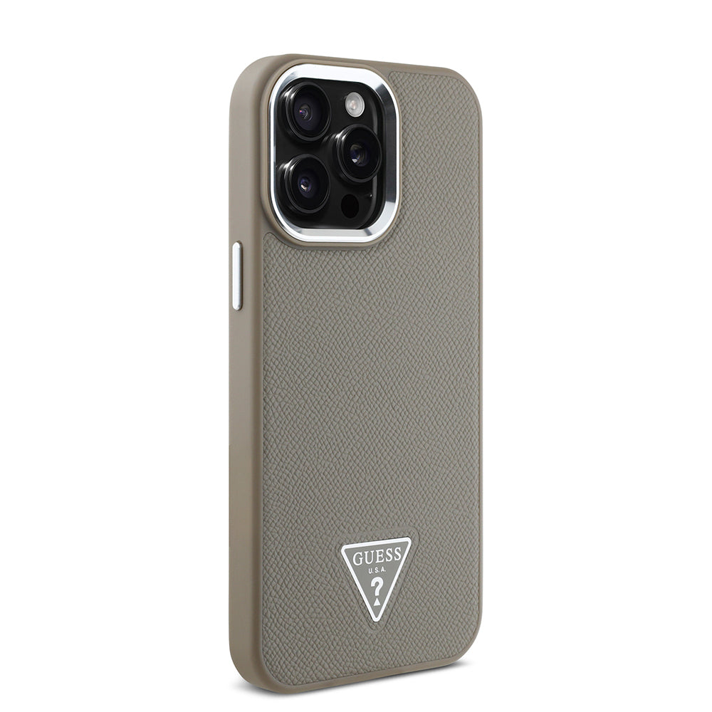 Guess iPhone 13 Pro Max Orjinal Lisanslı Magsafe Grained Triangle Kılıf