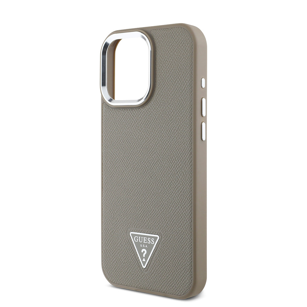 Guess iPhone 13 Pro Max Orjinal Lisanslı Magsafe Grained Triangle Kılıf
