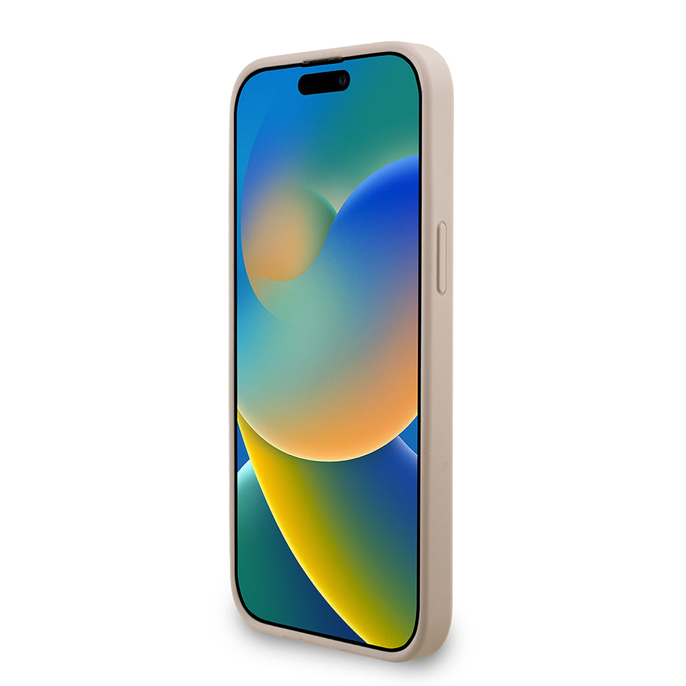 Guess iPhone 13 Pro Max Orjinal Lisanslı Magsafe PU Deri Bilek Askı İpli Yazı Logolu Telefon Kılıfı