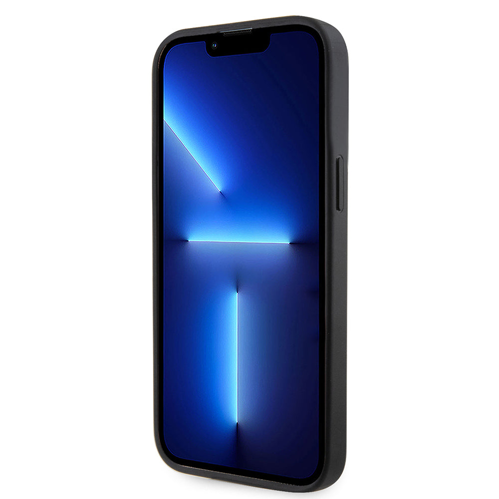 Guess iPhone 13 Pro Max Orjinal Lisanslı Taşlı Arka Yüzey Üçgen Logolu Telefon Kılıfı
