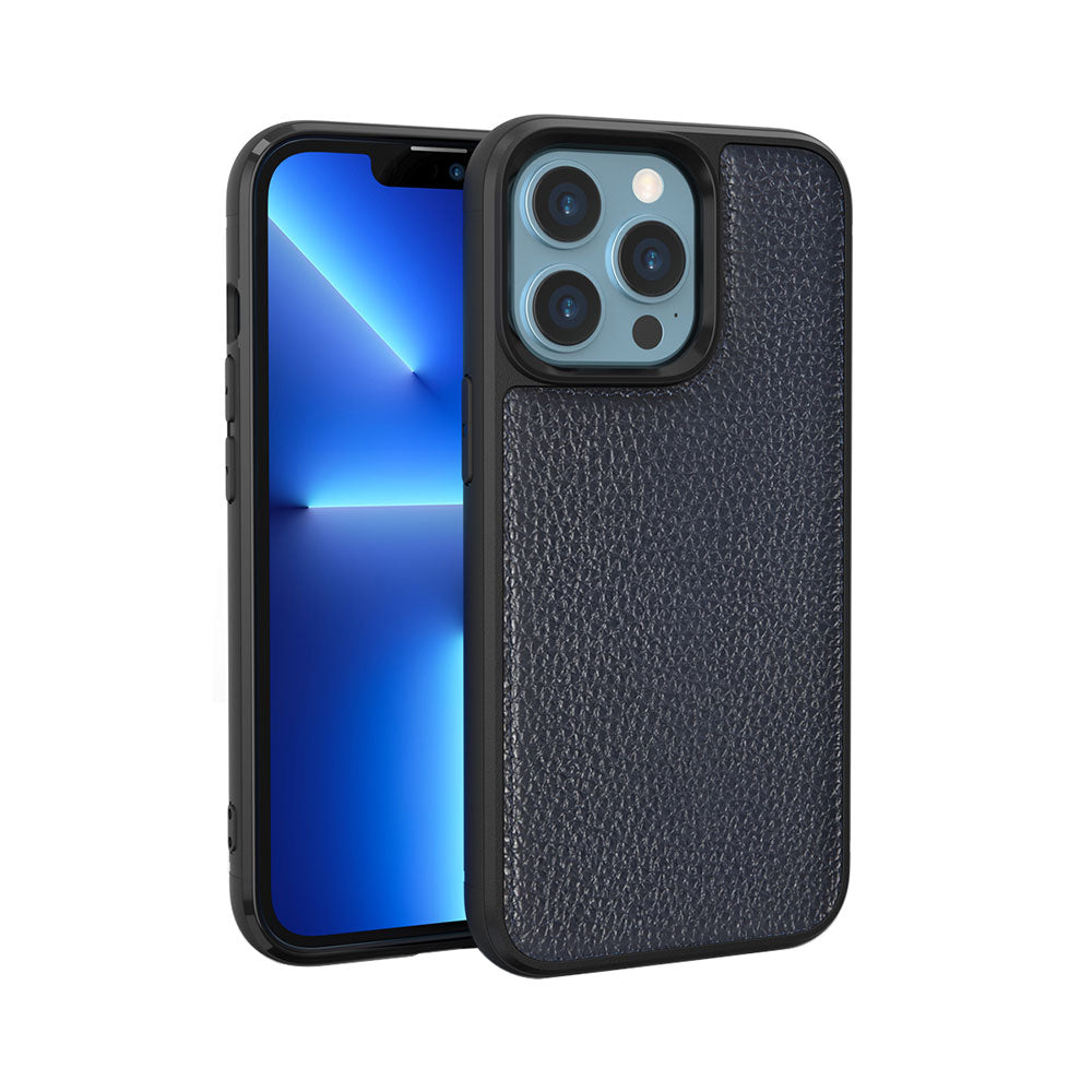 Wiwu Genuine Leather iPhone 13 Pro Max Plastic Calfskin Orjinal Deri Telefon Kılıfı