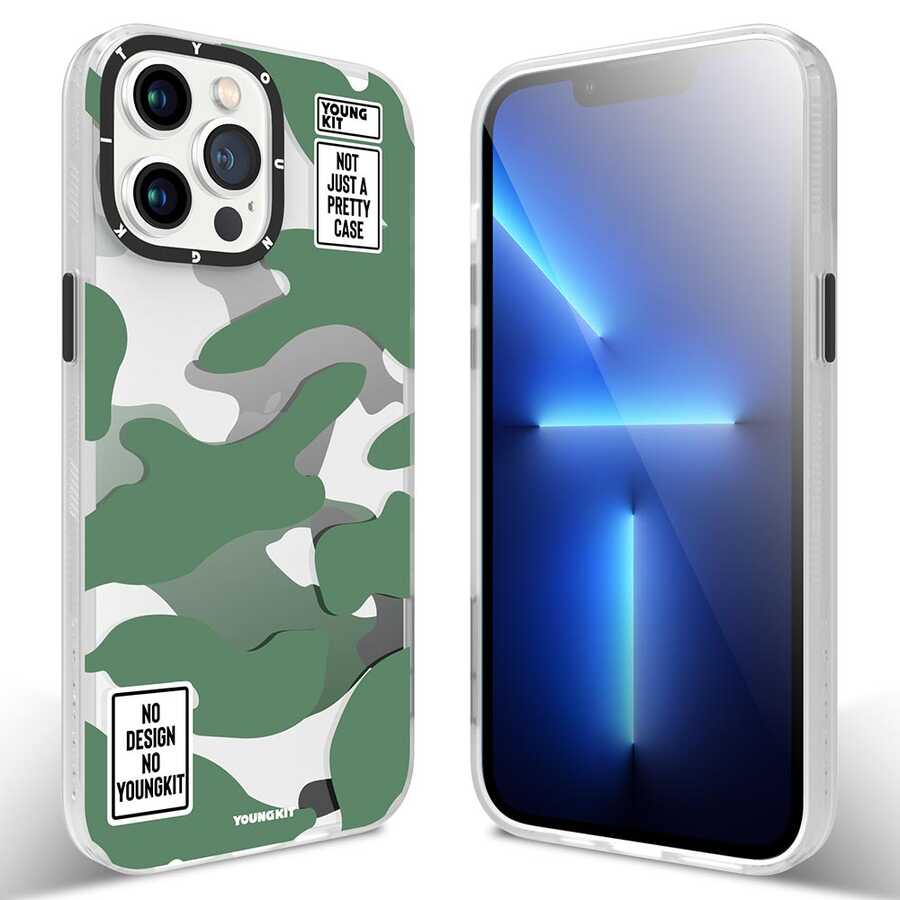YoungKit Kamuflaj Serisi iPhone 13 Pro Max Telefon Kılıfı - 1