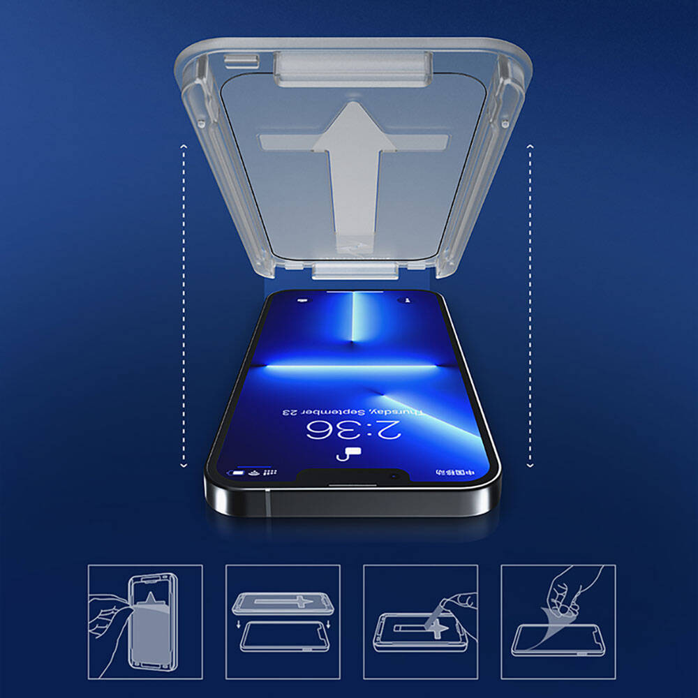 Recci RSP-A11 HD iPhone 13 Pro Max Temperli Cam Ekran Koruyucu + Kolay Uygulama Aparatlı