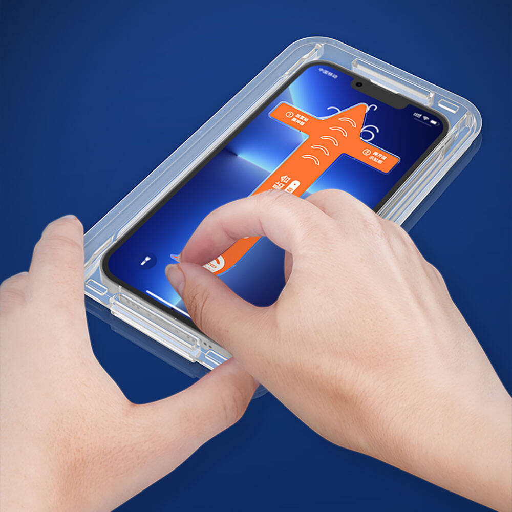 Recci RSP-A11 HD iPhone 13 Pro Max Temperli Cam Ekran Koruyucu + Kolay Uygulama Aparatlı