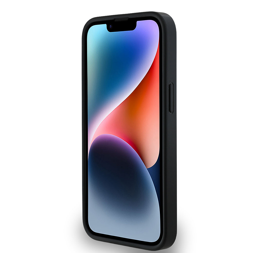 DKNY iPhone 14 Orjinal Lisanslı M-safe Şarj Özellikli 3D Yazılı Grid Pattern Kılıf