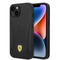 Ferrari iPhone 14 M-safe Şarj Özellikli Deri Kenarları Damgalı Dizayn Kılıf