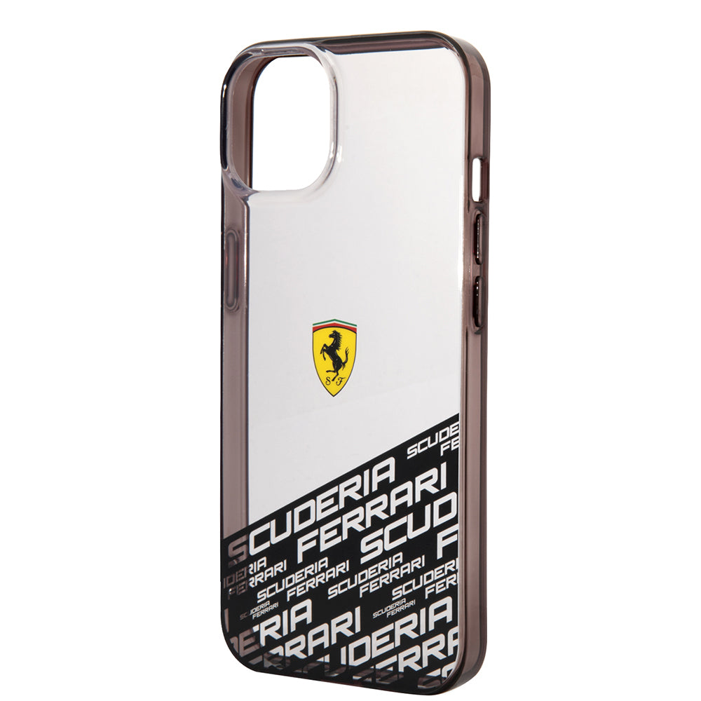 Ferrari iPhone 14 Orjinal Lisanlı Transparan Alt Kısım Baskılı Dizayn Kılıf