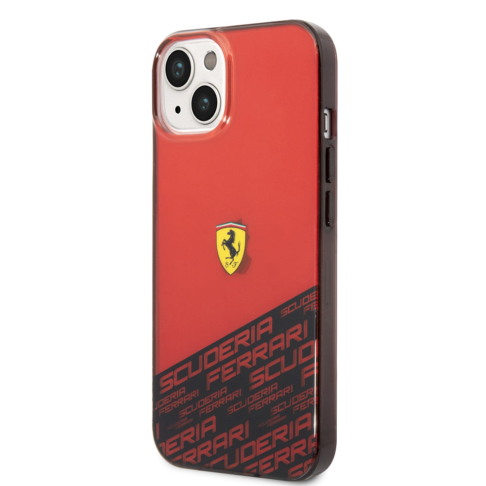 Ferrari iPhone 14 Orjinal Lisanlı Transparan Alt Kısım Baskılı Dizayn Kılıf