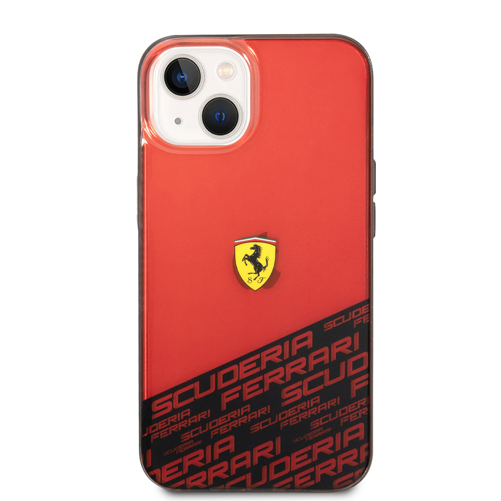 Ferrari iPhone 14 Orjinal Lisanlı Transparan Alt Kısım Baskılı Dizayn Kılıf