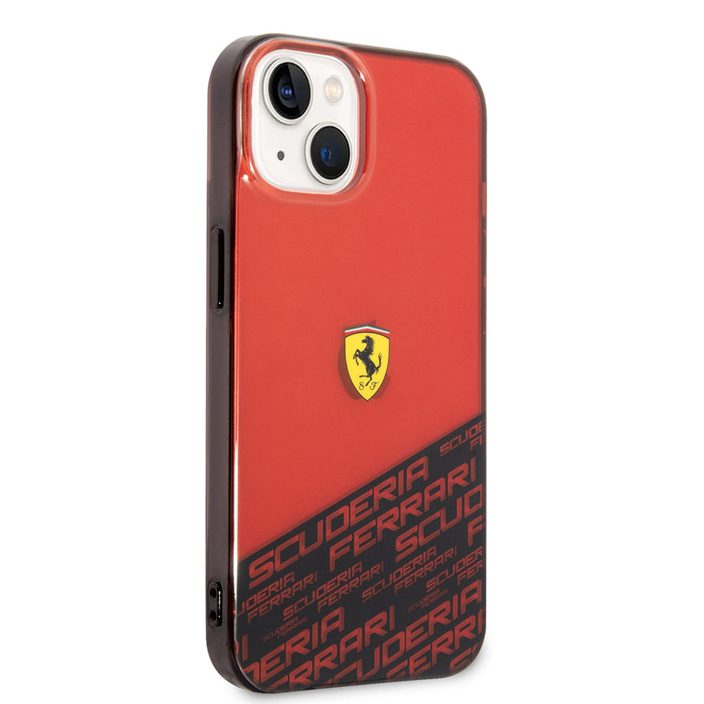 Ferrari iPhone 14 Orjinal Lisanlı Transparan Alt Kısım Baskılı Dizayn Kılıf