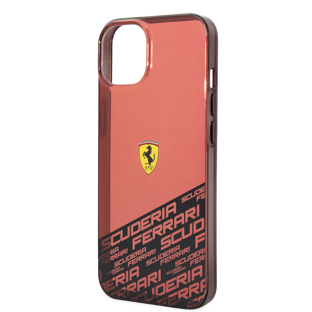 Ferrari iPhone 14 Orjinal Lisanlı Transparan Alt Kısım Baskılı Dizayn Kılıf