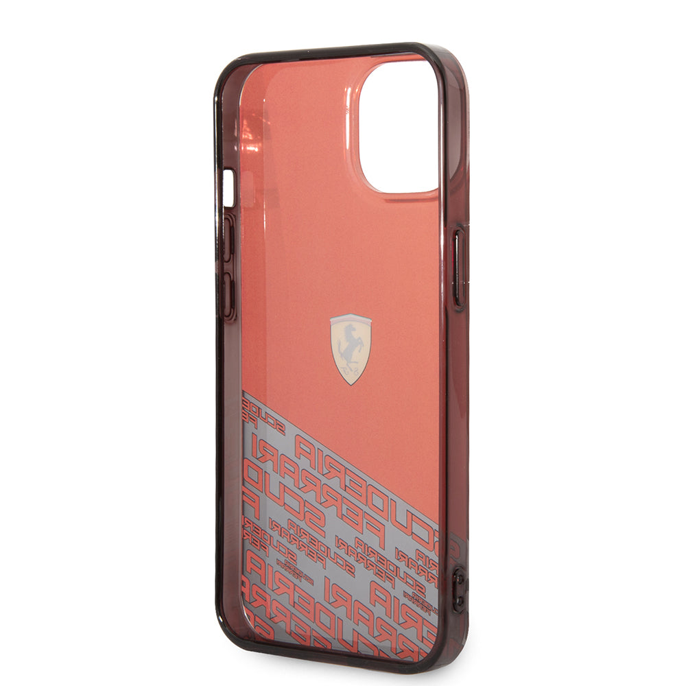 Ferrari iPhone 14 Orjinal Lisanlı Transparan Alt Kısım Baskılı Dizayn Kılıf