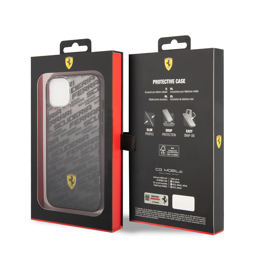Ferrari iPhone 14 Orjinal Lisanlı Transparan SF Baskılı Dizayn Telefon Kılıfı