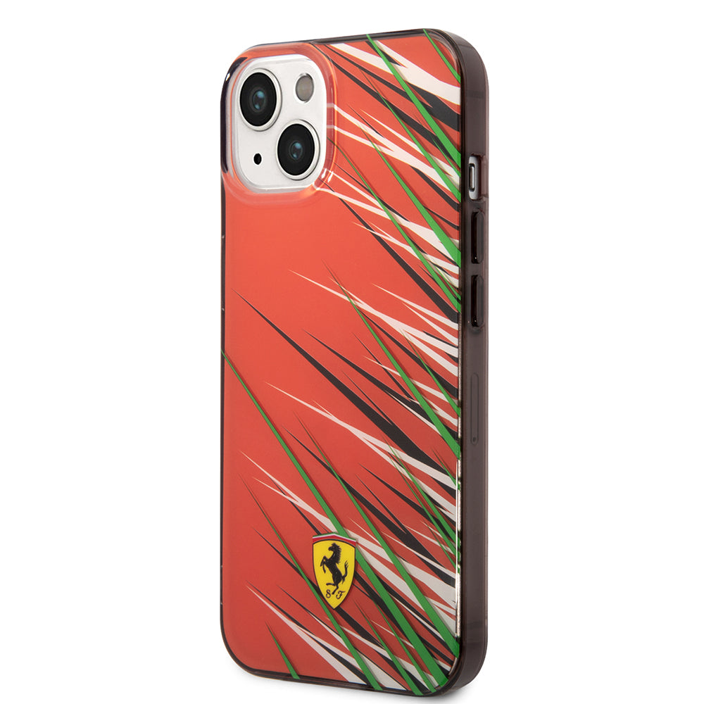 Ferrari iPhone 14 Orjinal Lisanslı Baskı Logolu Çimen Desenli Telefon Kılıfı