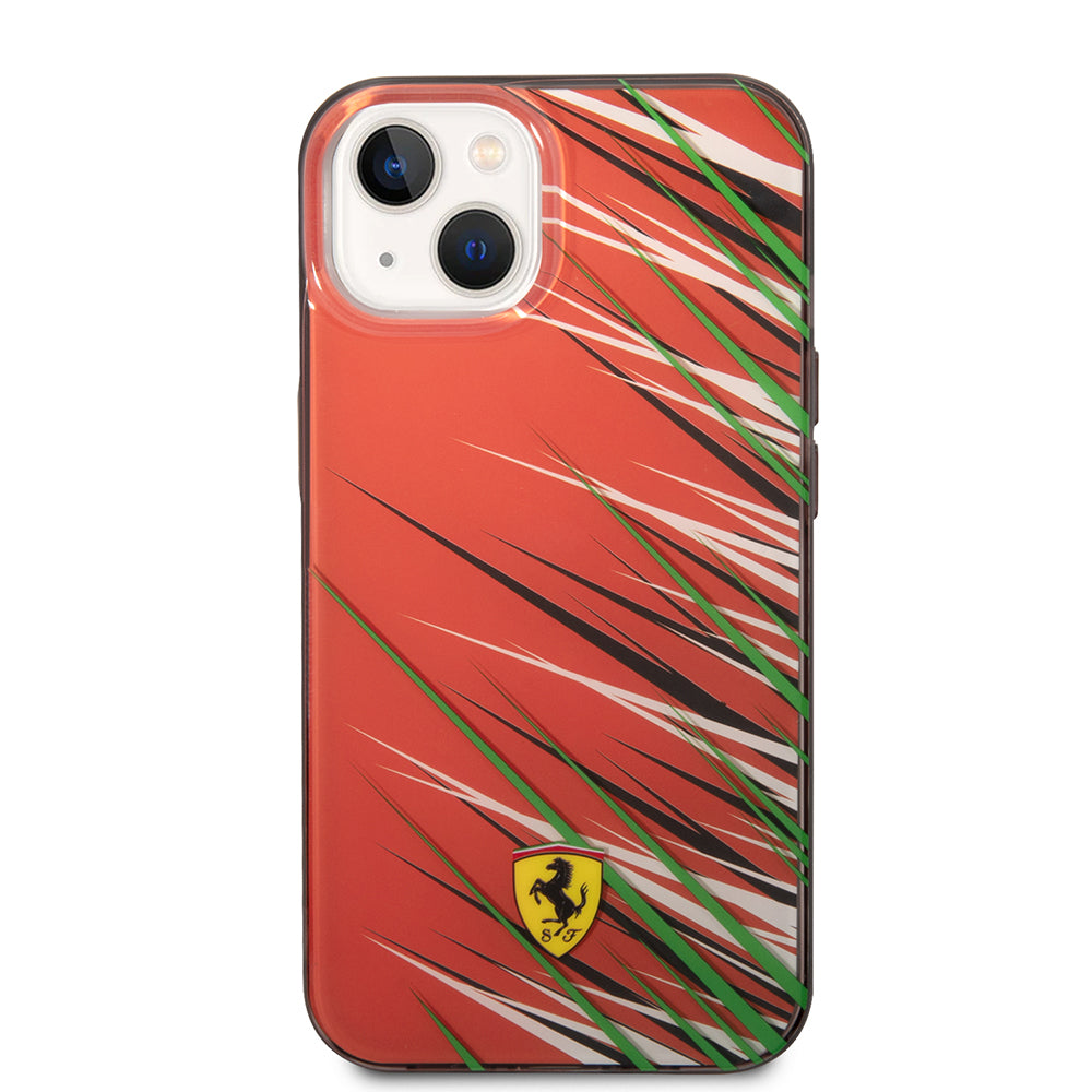 Ferrari iPhone 14 Orjinal Lisanslı Baskı Logolu Çimen Desenli Telefon Kılıfı
