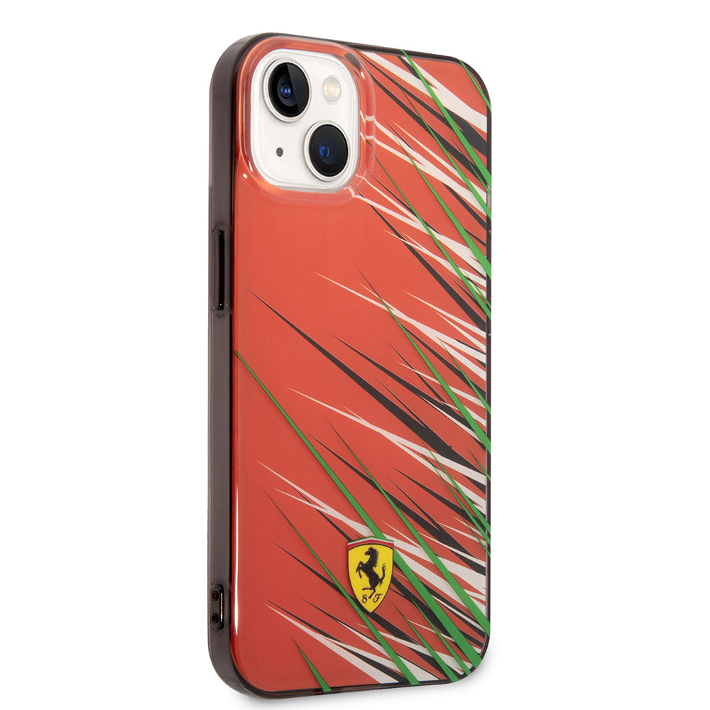 Ferrari iPhone 14 Orjinal Lisanslı Baskı Logolu Çimen Desenli Telefon Kılıfı