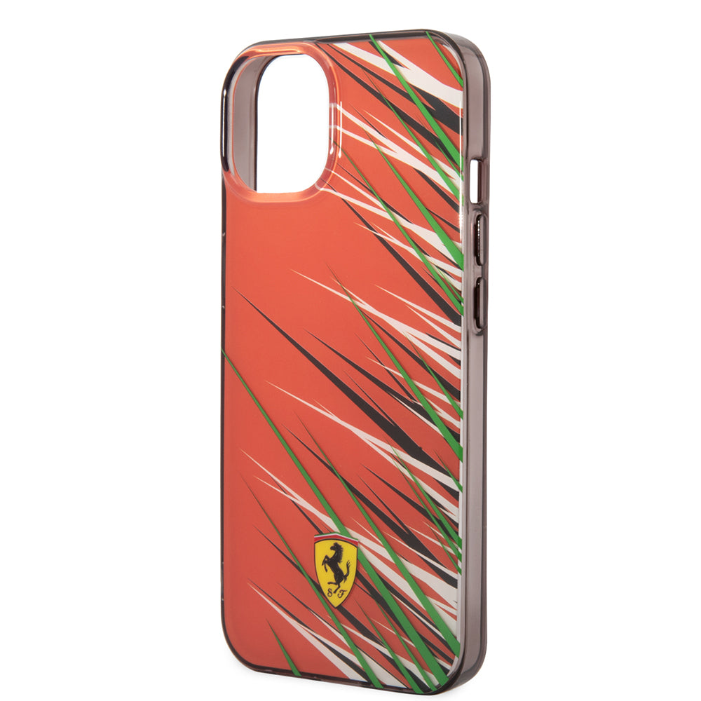 Ferrari iPhone 14 Orjinal Lisanslı Baskı Logolu Çimen Desenli Telefon Kılıfı