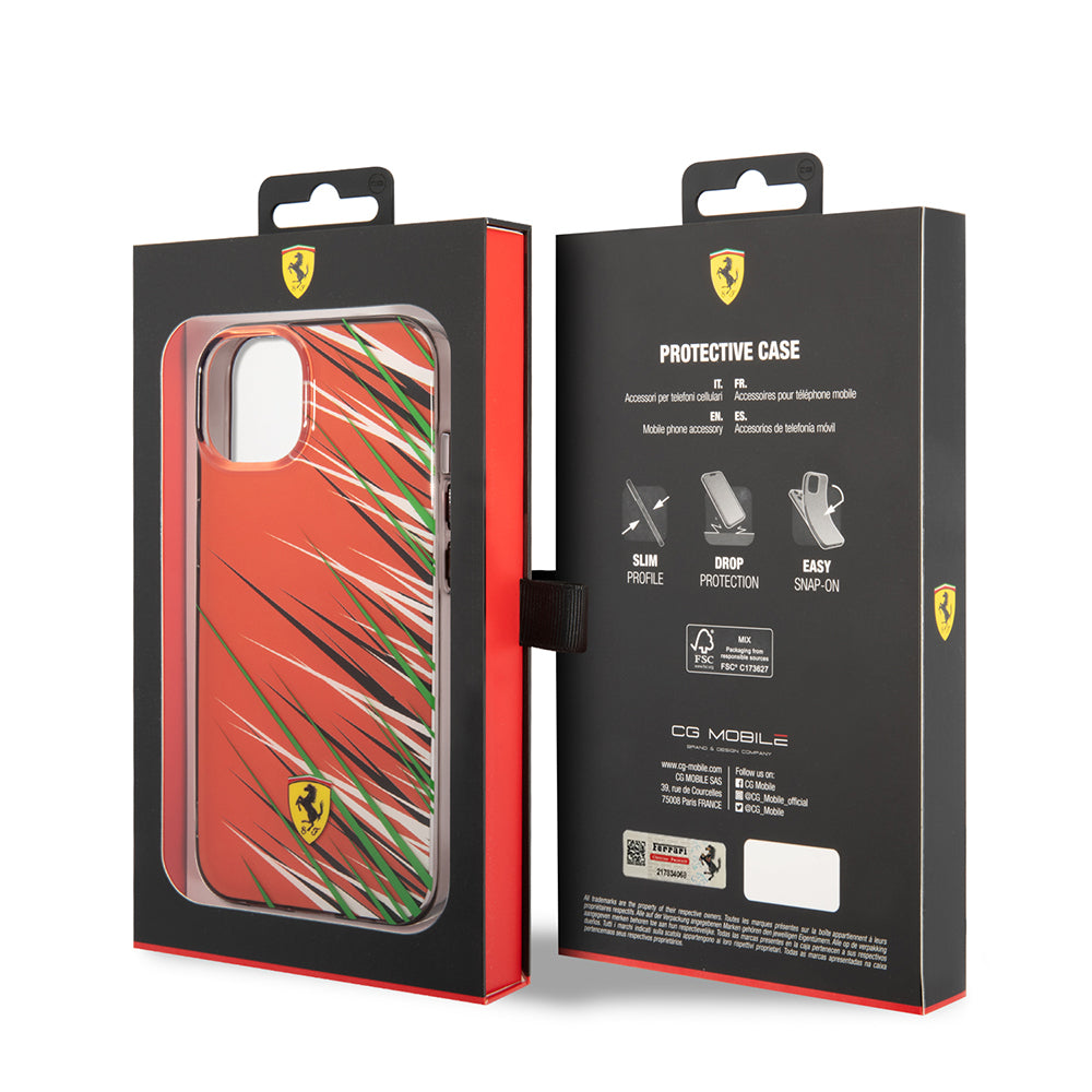 Ferrari iPhone 14 Orjinal Lisanslı Baskı Logolu Çimen Desenli Telefon Kılıfı