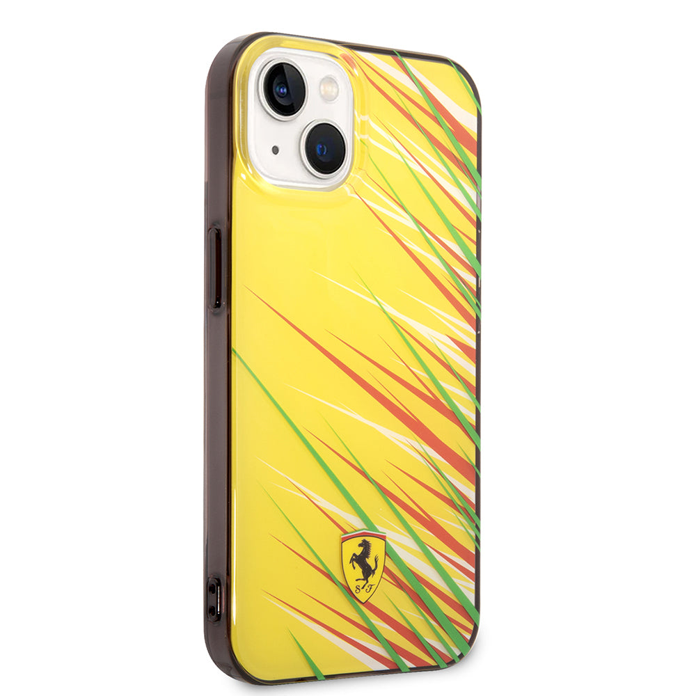Ferrari iPhone 14 Orjinal Lisanslı Baskı Logolu Çimen Desenli Telefon Kılıfı