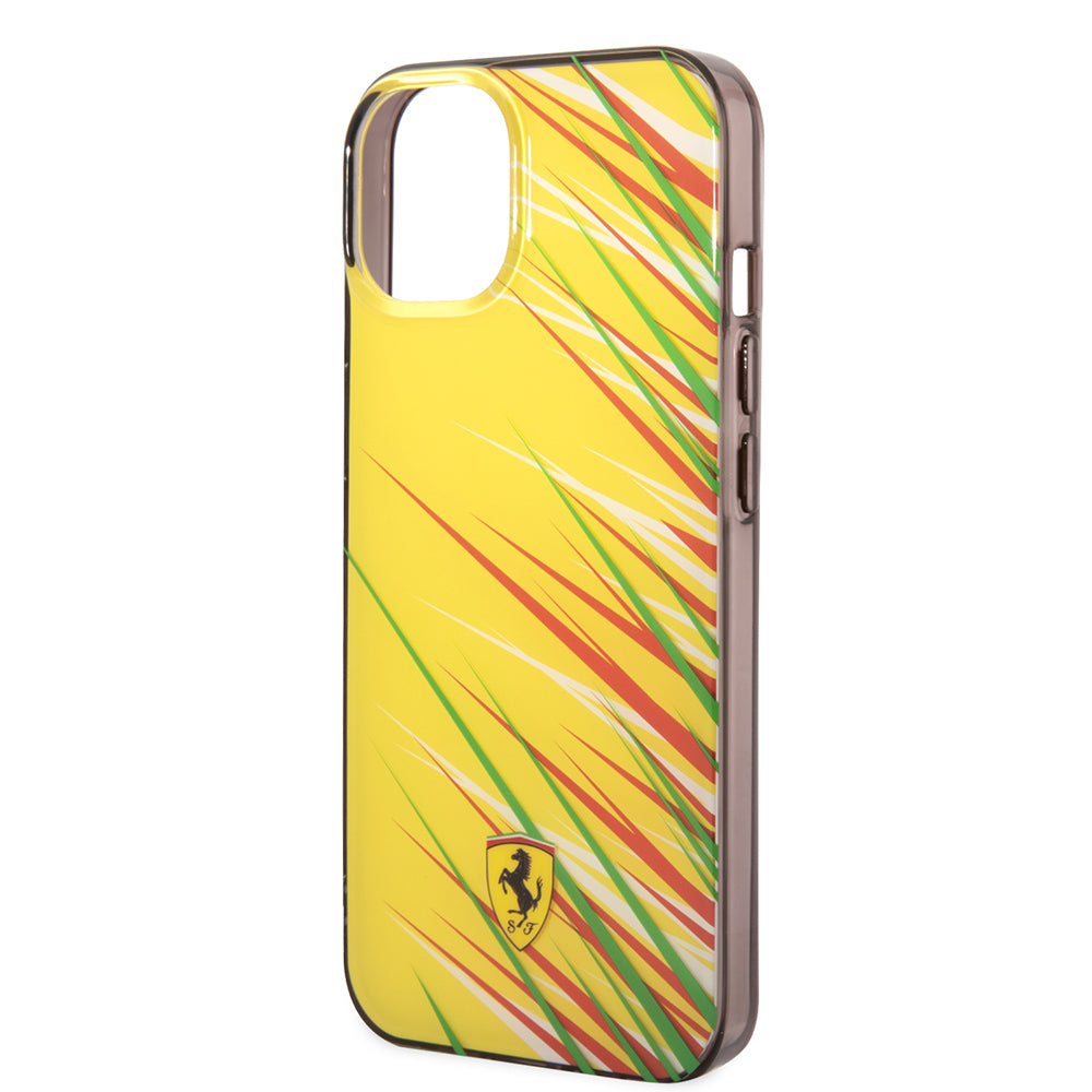Ferrari iPhone 14 Orjinal Lisanslı Baskı Logolu Çimen Desenli Telefon Kılıfı